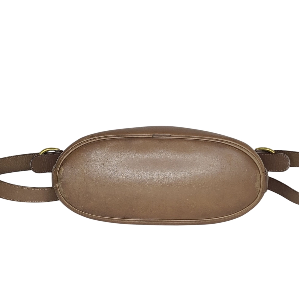 Coach Vintage Fletcher Saddle Flap Crossbody Taupe Leather Bag D6C-4150 - Picture 6 of 15